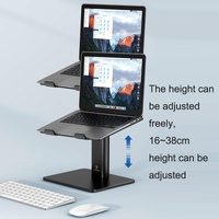 Black Portable Aluminum Laptop Support - Lifting and Raising thumbnail