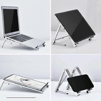 Foldable Metal Laptop Stand for Cooling and Ergonomic - Gray thumbnail