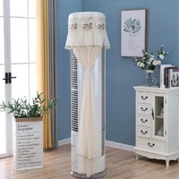 175cm Vertical Lace Air Conditioner Dust Cover - Round Column - White thumbnail