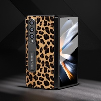 Leopard Print Phone Case with Holder for Samsung Galaxy z Fold 4 / 5g - Gold thumbnail