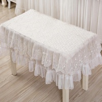 White Lace Piano Dust Cover - Embroidered Full Size Double Seats 153x33x120 thumbnail