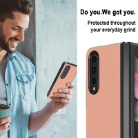 Leather Shockproof Case for Samsung Galaxy z Fold 4 / 5g - Pink thumbnail