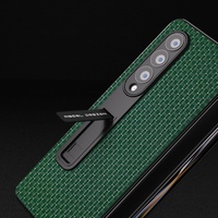 Premium Leather Phone Case with Holder for Samsung Galaxy z Fold 4 / 5g - Luxury Design - Night Green thumbnail