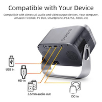 Portable Home Theater Projector - 720P 150 Lumens Grey thumbnail