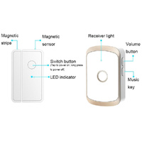 Smart Wireless Doorbell Alarm With 3 Split Type Door Sensors - Gold thumbnail