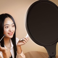 Large Desktop Beauty Fill Light Bracket for Live Broadcast and Photography - 14.2 Inch & 36cm - Black thumbnail