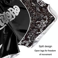 Kids Boxing Set - Sparring Shorts And Tights - Bright Green - Hot Printing Red Gold Dragon - M thumbnail