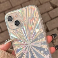 Double Layer Acrylic Tpu Shockproof Phone Case with Fireworks Butterfly Pattern and Star Butterfly Design for Iphone 15 thumbnail
