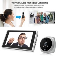 Smart Cat Eye Video Doorbell With 4.5 1080P Hd Screen Night Vision & Motion Detection - Black thumbnail