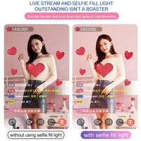 Portable Double Arm Fill Light with Phone Clip - Adjustable Brightness Black thumbnail