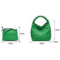 Apricot Hand Woven 2-in-1 Shoulder Bag - Brown thumbnail