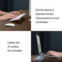 Desktop Folding Notebook Stand with Invisible Height Increase and Storage - Silver thumbnail