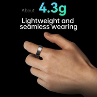 Smart Ring With Heart Rate Blood Oxygen Sleep & Sports Modes - Size 9 - White thumbnail