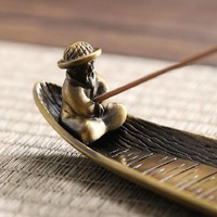 Fisherman Incense Burner with Ash Catcher and Stand - Bamboo Raft thumbnail