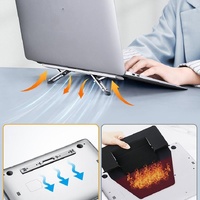 Foldable Aluminum Laptop Stand - Adjustable Height Base - Gray thumbnail