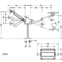 Adjustable Desktop Stand for 17-32 and 12-17 Monitors - Aluminum - Silver thumbnail