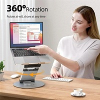Adjustable 360 Degree Rotating Laptop Stand for 10-17 Inch Devices - Grey thumbnail