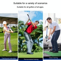 Adjustable Golf Swing Trainer for Beginners - Foldable & Corrective - Blue thumbnail