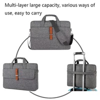 13-13.3 Inch Multifunctional Laptop Bag - Durable Shoulder & Handheld Design - Gray thumbnail