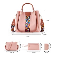 Versatile 4-in-1 Messenger Bag for Women - Fashionable & Spacious - Red Wine thumbnail