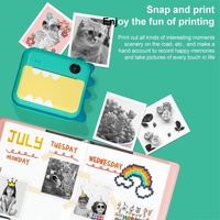 Instant Camera for Kids with Dual-lens Mini Print Green Dinosaur Design - Pink Cat No Card thumbnail