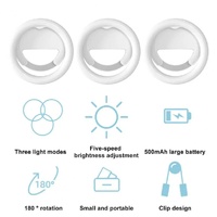 Clip-on Half-ring Fill Light for 10cm Mobile Phones - White thumbnail