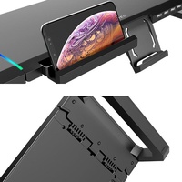 Foldable Laptop Stand with Rgb Lighting & Usb Expansion - Monitor Rack - Obsidian Black thumbnail