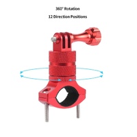 Action Camera Bicycle Mounting Bracket - Aluminum Alloy Clip - Red thumbnail