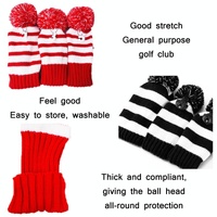 Set of 3 Knitted Golf Club Covers - Black thumbnail
