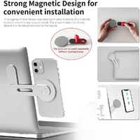 Aluminum Magnetic Phone Stand for Laptop Expansion - Silver thumbnail