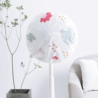 Modern Minimalist Floral Floor Fan Cover - 48cm - Pink Love thumbnail