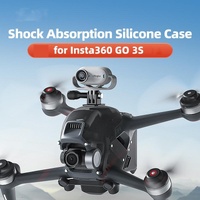 Shock-absorbing Silicone Cover for Insta360 Go 3s Camera - Black - Vertical Gray thumbnail