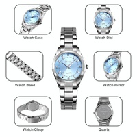 Waterproof Quartz Women Watch with Rhinestone Steel Strap - Delicate and Creative - Pink thumbnail