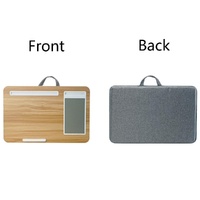 Black Wood Multifunctional Lazy Desk - Compact Design thumbnail