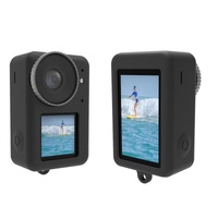 Protective Silicone Case with Lens Cap for Dji Action 3 - Red thumbnail
