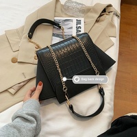 Versatile Vintage Wing Crossbody Bag with Frosted Finish and Chain - Black thumbnail