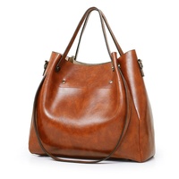 Retro Ladies Handbag - 4-in-1 Fashion Bucket Bag with Large Capacity - Light Grey thumbnail
