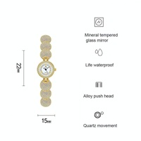 Diamond-inlaid Women Chain Watch - Elegant Accessory - Silver thumbnail