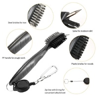 Complete Golf Club Cleaning Brush Set - Ball Slot - Black thumbnail