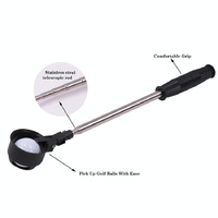 Foldable Golf Ball Picker with Stainless Steel Rod - 8 Sections - Orange thumbnail