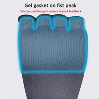 Protective Half Finger Boxing Gloves With Gel Padding And Wrist Support - One Size - Blue thumbnail