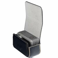 Waterproof Mini Leather Case for Dji Action Gopro Sjcam Xiaomi Mi Jia - Storage Box - Coffee thumbnail