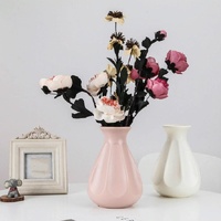 Drop-resistant Plastic Vase for Dry and Wet Flower Arrangements - Pink thumbnail