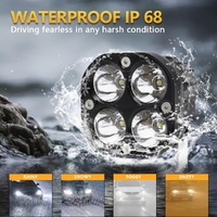 Car 3 Inch 4Leds Continuous Spotlight 20W / 2000Lm / 6000K / Dc9 - 80V - Yellow thumbnail