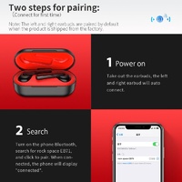 Waterproof Wireless Bluetooth Earphones - Stereo 5.0 - Black thumbnail