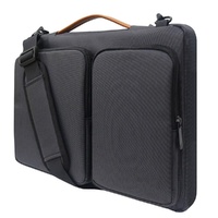 Waterproof Nylon Laptop Handbag with Trolley Strap - Fits 15-15.6 Laptops - Black thumbnail