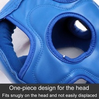 Competition Sparring Boxing Helmet For Head Protection - Blue With Mask - M thumbnail