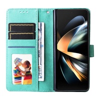 Sunflower Embossed Leather Phone Case for Samsung Galaxy z Fold 4 / 5g - Blue thumbnail