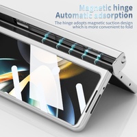 Foldable Phone Case with Pen Slot for Samsung Galaxy z Fold 4 - Electroplated - Black thumbnail