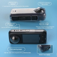 Clear Soft Tpu Protective Case for Insta360 X4 - 1.5mm Thickness - Clear Black - With Hand Strap thumbnail